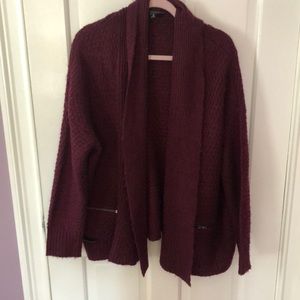 Purple Cardigan with zipper pockets